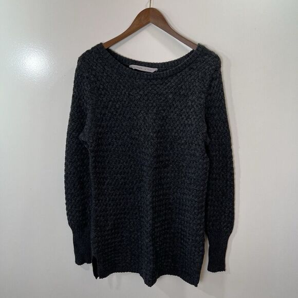 Athleta Sweaters - Athleta Women’s Wool Blend Basket Weave Sweater Size M Gray Minimalist Classic